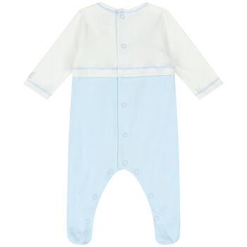 Boys White & Blue Fish Babygrow